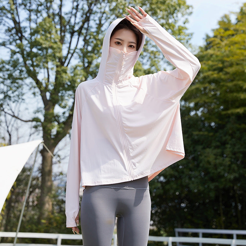 Women's Summer UV Protection Hoodie Shawl for Outdoor Beach Driving