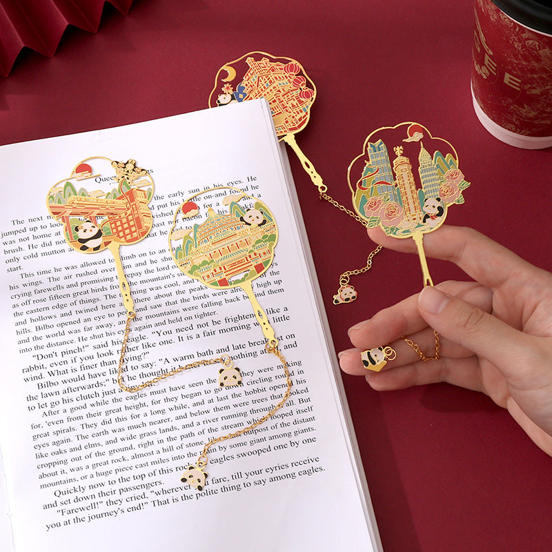 Chongqing Landmark Metal Bookmark with Tassel - Souvenir & Gift