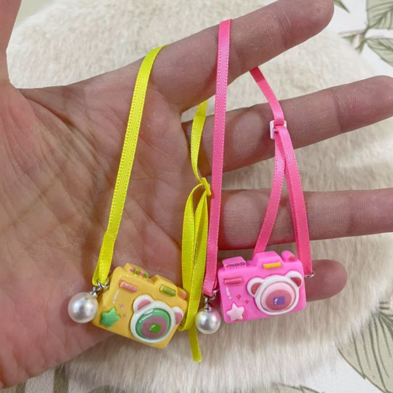 Dollhouse Miniature Camera with Ribbon for OB11 Dolls