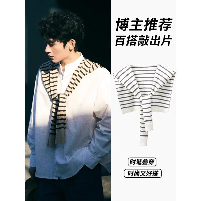 Unisex Knitted Shawl Poncho for Spring/Summer - Korean Style Versatile Cardigan