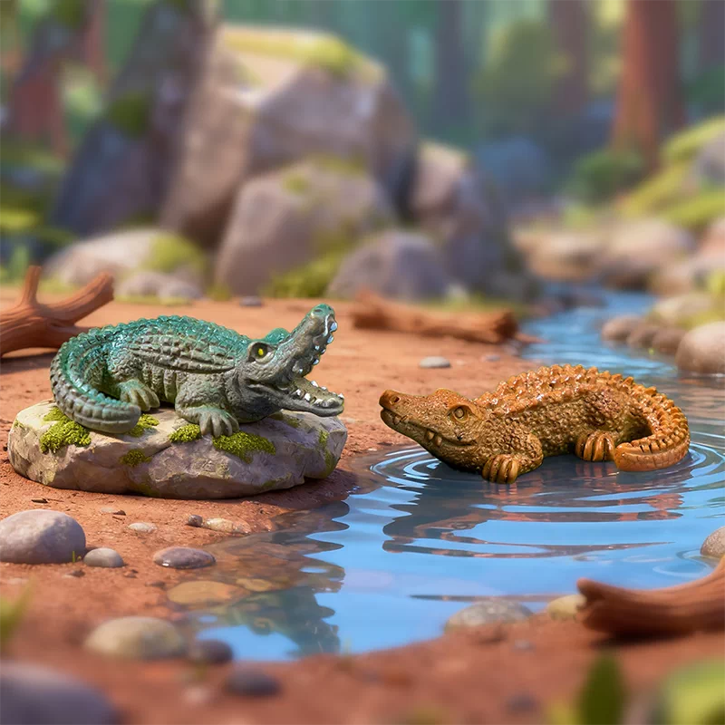 Miniature Alligator Figurines for Aquarium and Garden Decor