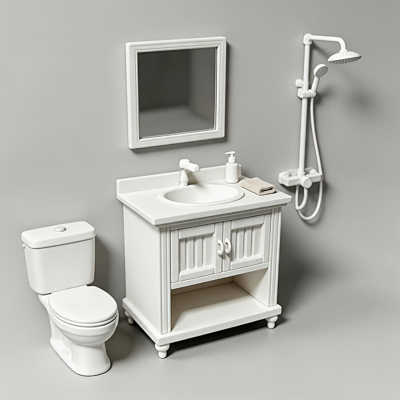 Miniature Dollhouse European Style Bathroom Cabinet Model
