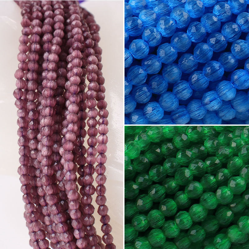 2-3mm Faceted Glass Beads for DIY Bracelets and Necklaces, Natural Cat's Eye Spinel Loose Beads