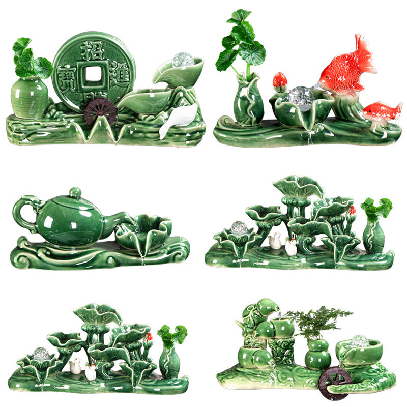 Miniature Tabletop Fountain Ornament for Fish Tank and Garden Landscaping