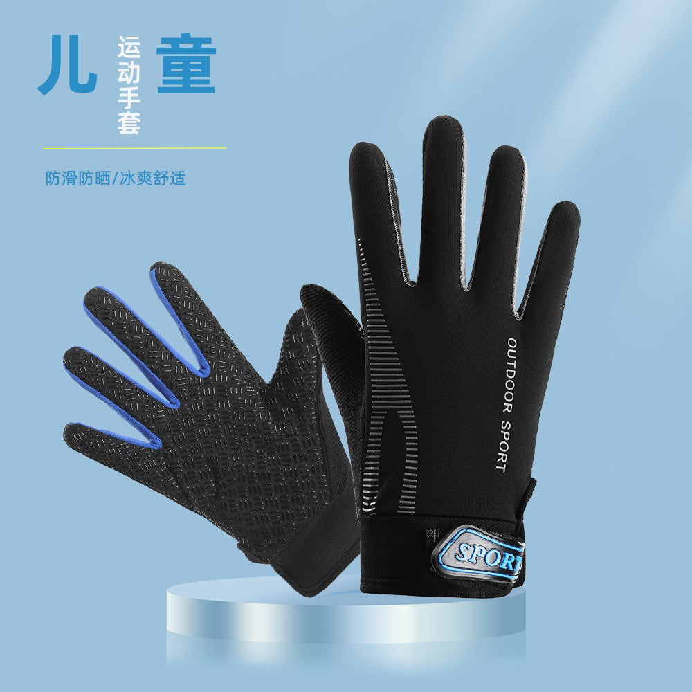 Kids Full Finger Cycling & Skating Gloves - Non-Slip, Breathable for Outdoor Sports