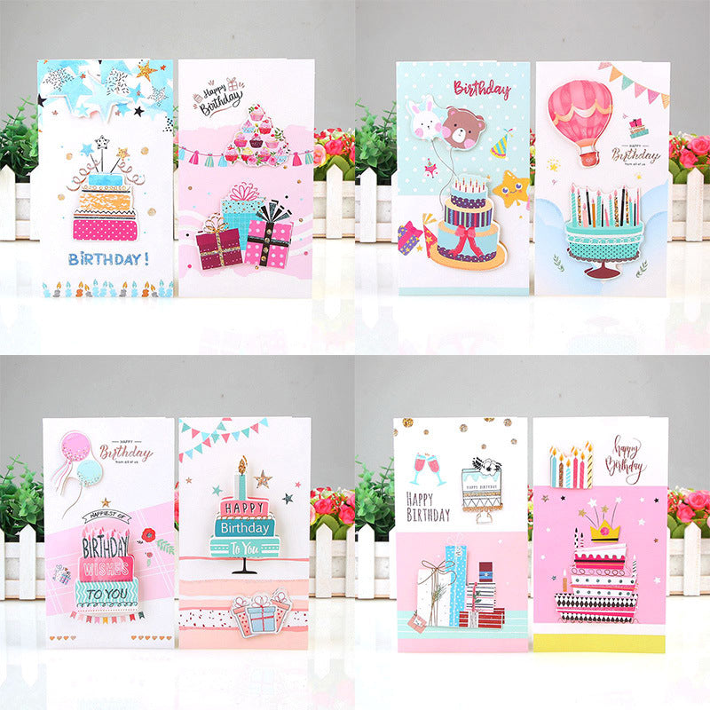 3D Pop-Up Birthday Cake Greeting Card for Students and Gifts