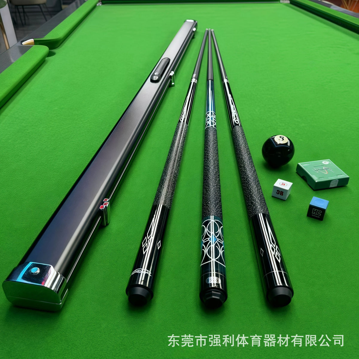 Billiard Pool Cue Stick for Chinese Eight Ball and English Snooker - Various Tip Sizes