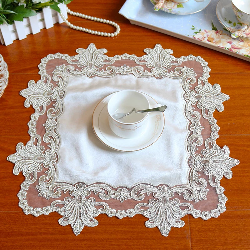 Square Lace Tablecloth Dust Cover for Appliances and Trays