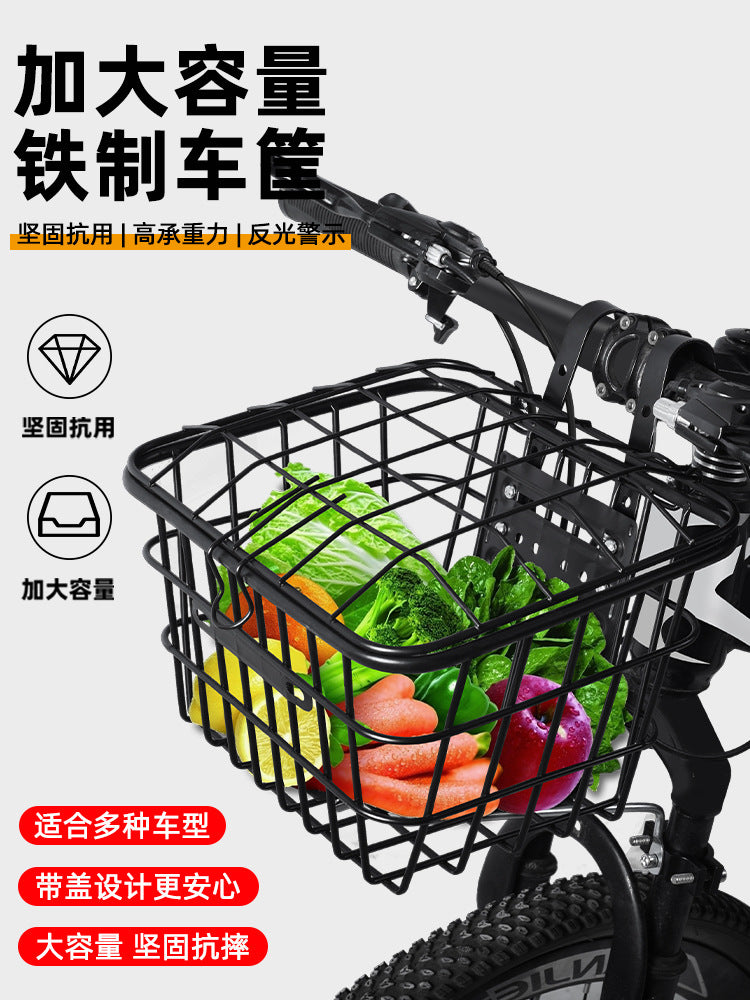 Bicycle Front Basket for Mountain and Road Bikes, Handlebar Mounted Storage Basket