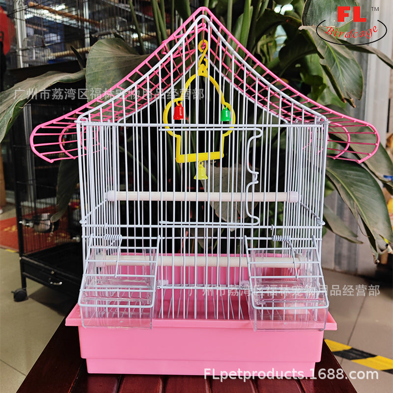 Portable Small Bird Cage for Parakeets, Finches, Lovebirds - Iron Metal Aviary Cage