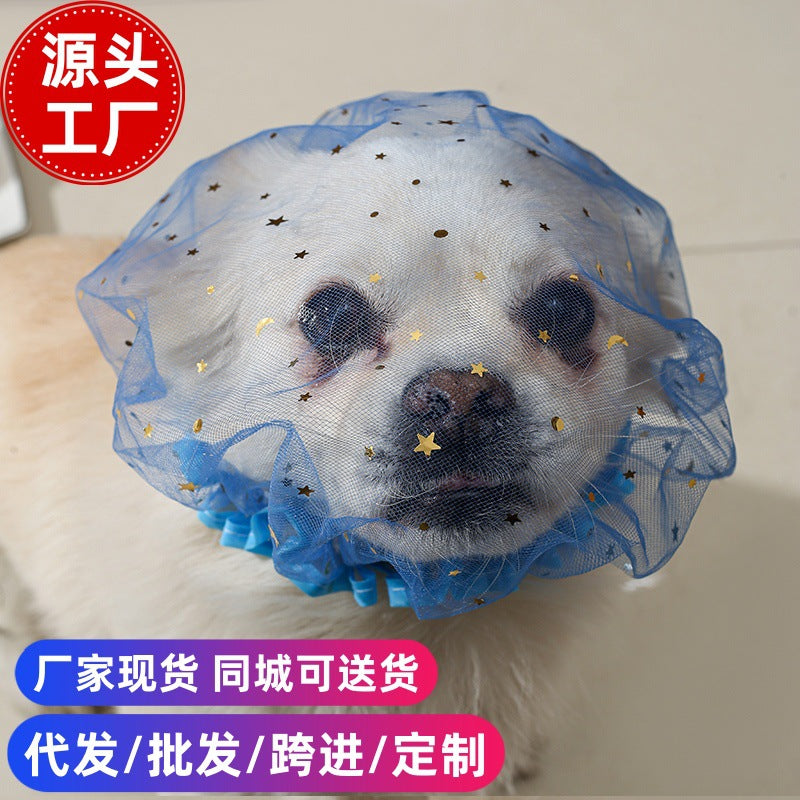 Breathable Mesh Dog Muzzle for Small to Medium Dogs, Anti-Biting, Anti-Licking, Star Pattern