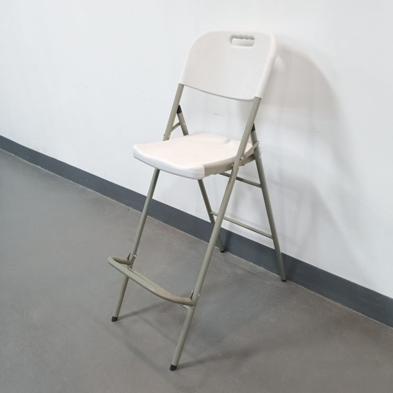 Portable Folding Bar Stool with Backrest - High Counter Height Chair for Home and Commercial Use