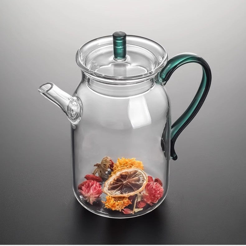 Borosilicate Glass Teapot with Infuser for Loose Leaf and Blooming Tea, Small Household Kettle