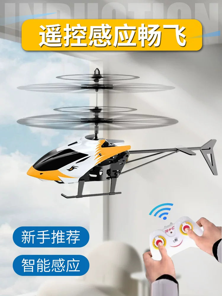 Remote Control Induction Helicopter Toy for Kids, Durable Mini RC Drone with Dual-Mode Control