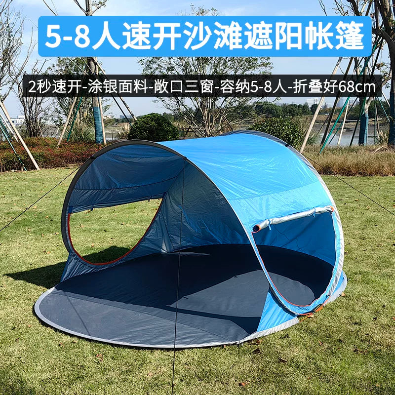 Pop-Up Beach Tent for 2-8 People, UV Protection Sun Shelter for Outdoor Park and Beach