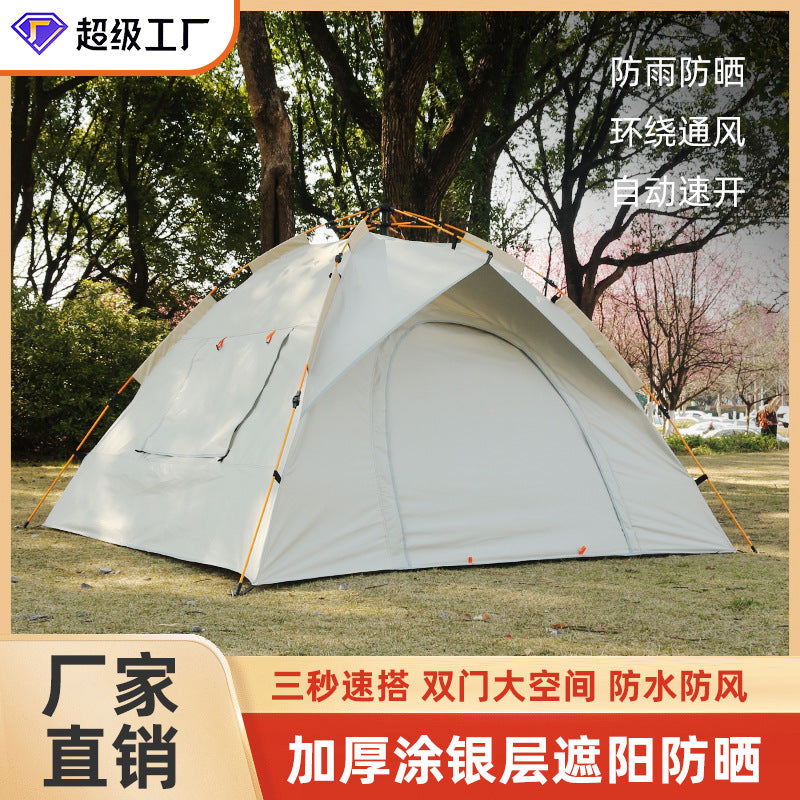 Automatic Pop-Up Camping Tent for 3-4 People with UV Protection, Windproof & Rainproof
