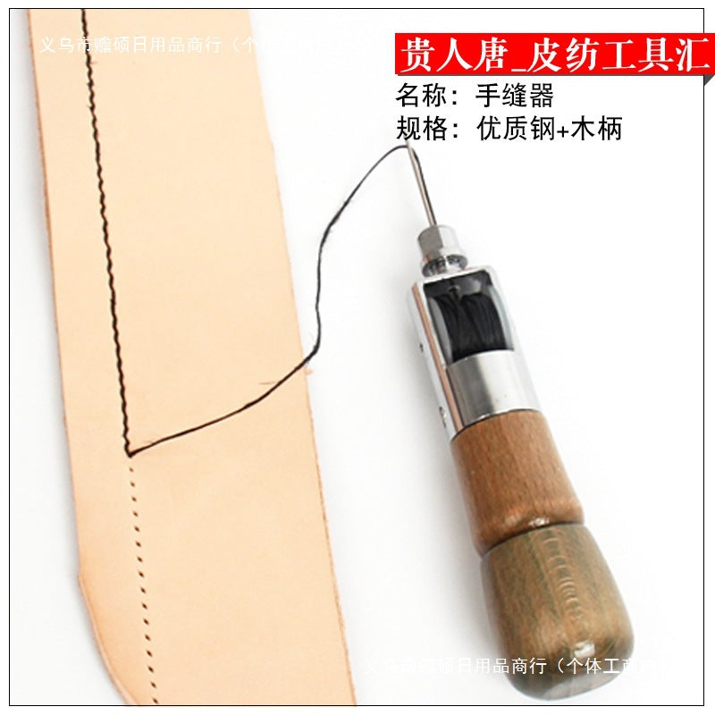 Leather Sewing Awl Kit Hand Stitcher for DIY Leather Craft Waxed Thread Canvas Repair Tool