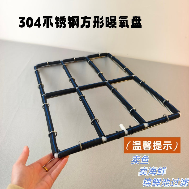 Aquarium Pond Nano Aeration Plate Stainless Steel Self-Sinking Oxygen Bar for Fish Tanks