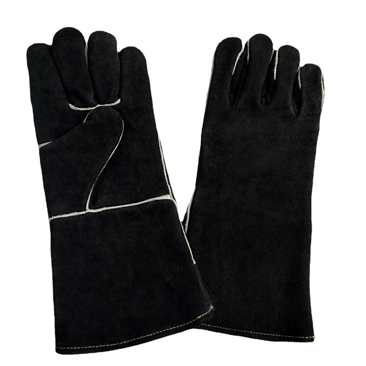 Heat Resistant Leather Welding Gloves for Fireplace Oven BBQ