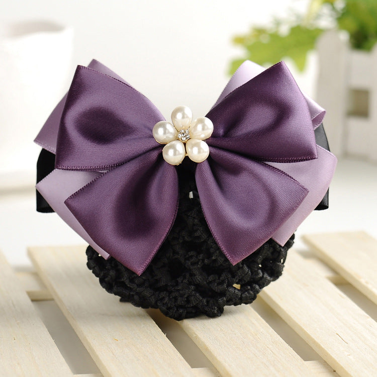 Professional Hairnet Bow Clip for Bank, Postal, Telecom, and Flight Attendant Uniforms