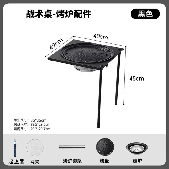 Outdoor IGT Folding Camping Table, Lightweight Tactical Picnic and Cooking Table Set