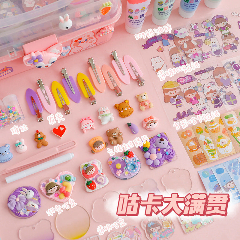 Cream Glue Guka DIY Craft Kit for Kids, Scrapbooking Stickers & Tools Set