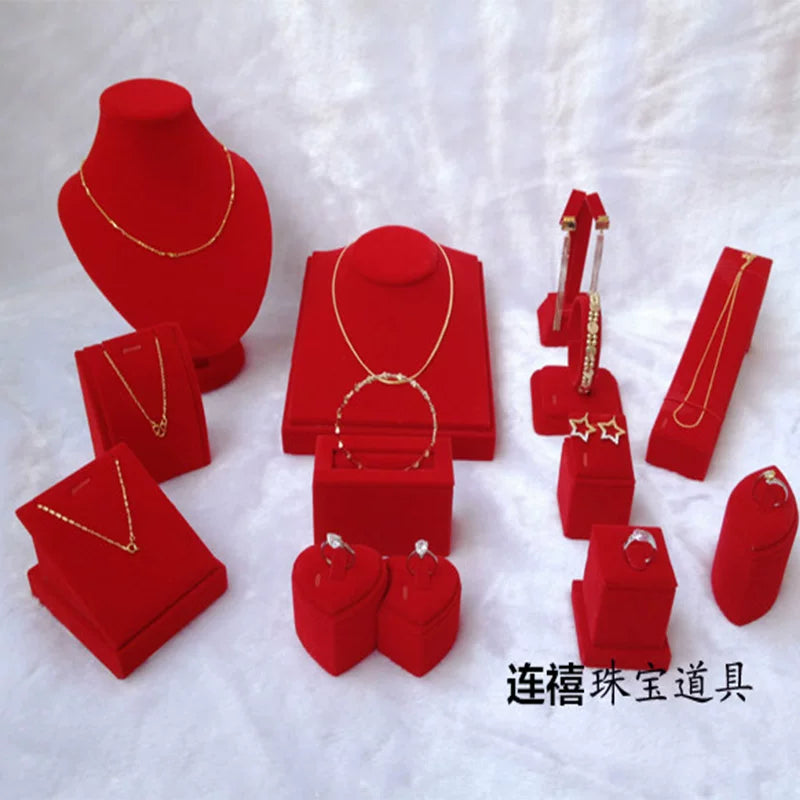 Velvet Jewelry Display Stand for Rings, Pendants, Bracelets, Earrings