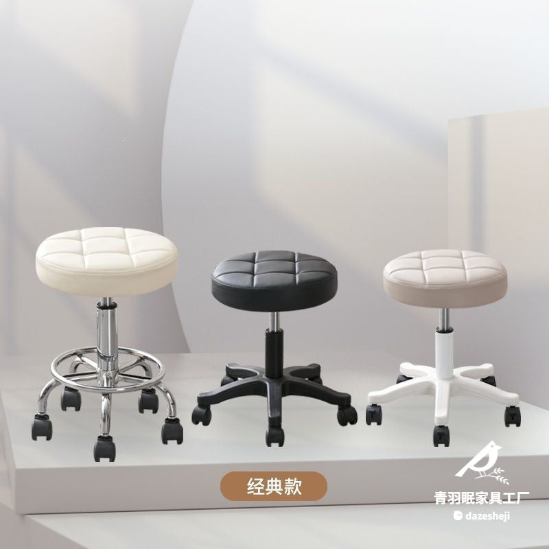 Adjustable Swivel Salon Stool with Wheels for Beauty, Hair, and Nail Salons
