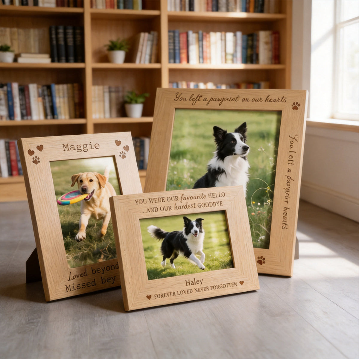 Custom Pet Memorial Photo Frame Wooden Desktop Display Gift