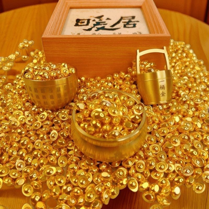 Mini Gold Ingot Figurines for Wealth and Decoration