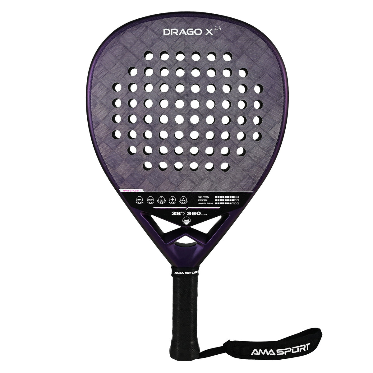 AMASPORT Padel Racket, 18K Carbon Fiber Textured Surface, NFC Enabled