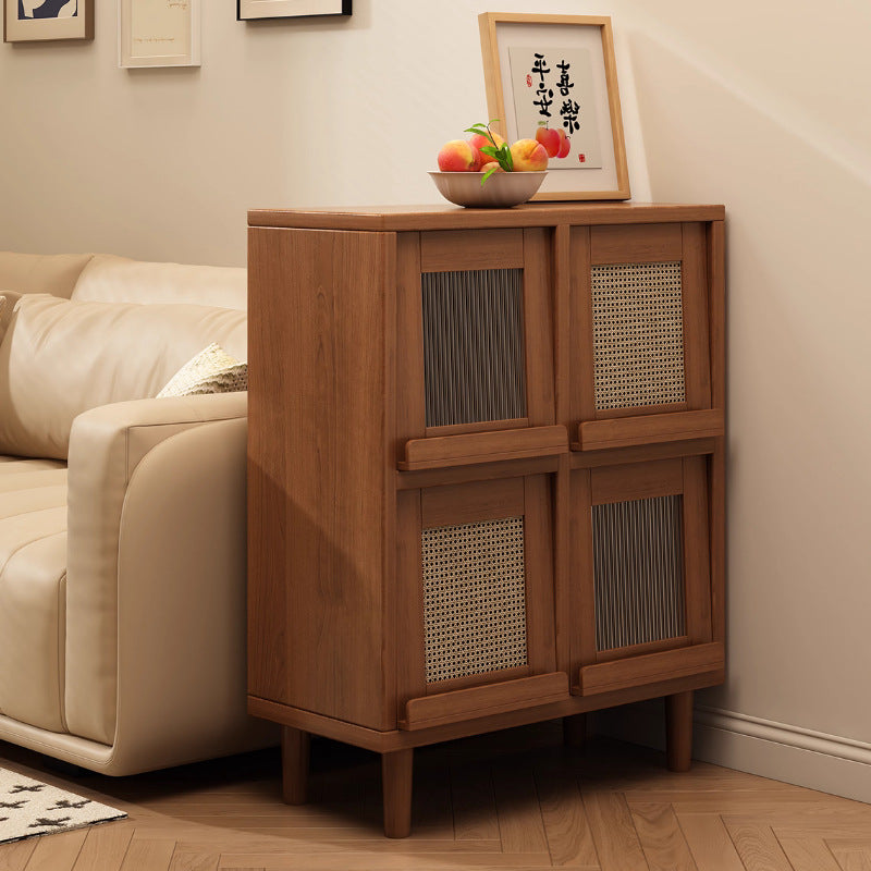 Solid Wood Sideboard Storage Cabinet Sofa Bookcase Tea Cabinet Home Storage Unit Integrated Grid Cabinet