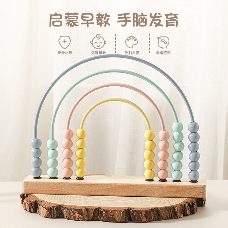Montessori Wooden Abacus for Early Math Learning, Educational Counting Toy for Toddlers and Primary School Students