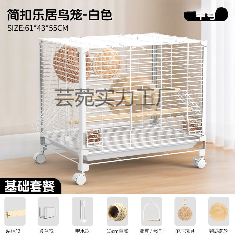 New Outdoor Parrot Bird Cage Home Metal Ornamental Cage Luxury Budgerigar Bird Cage Large Villa Travel