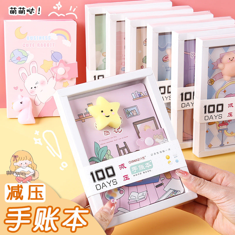 Cute Decompression Notebook for Kids, Girls' Diary with Creative Stationery