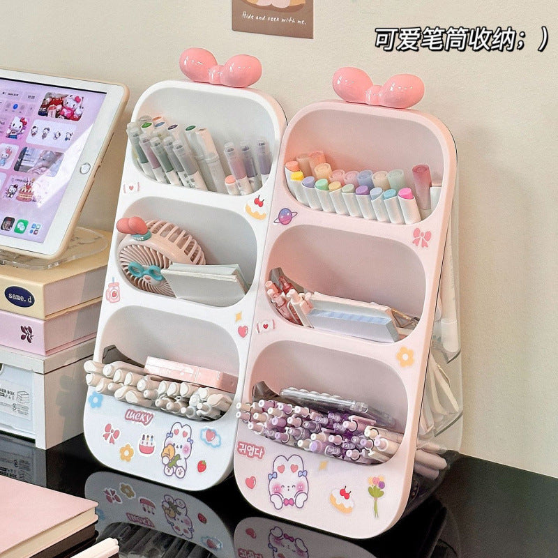 Slanted Pen Holder Large Capacity Desktop Organizer for Markers and Stationery