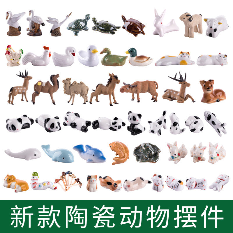 Miniature Animal Figurines for Aquarium Landscaping and Micro-Landscape Decor