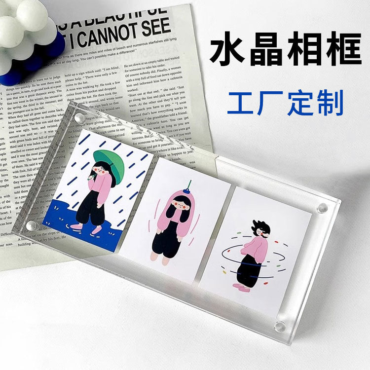 Acrylic Magnetic Photo Frame Display Stand for Tickets and Photos