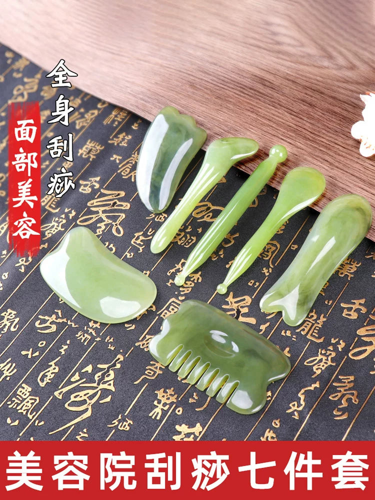 Gua Sha Massage Tool Set for Face and Body - Acupressure and Meridian Stimulation