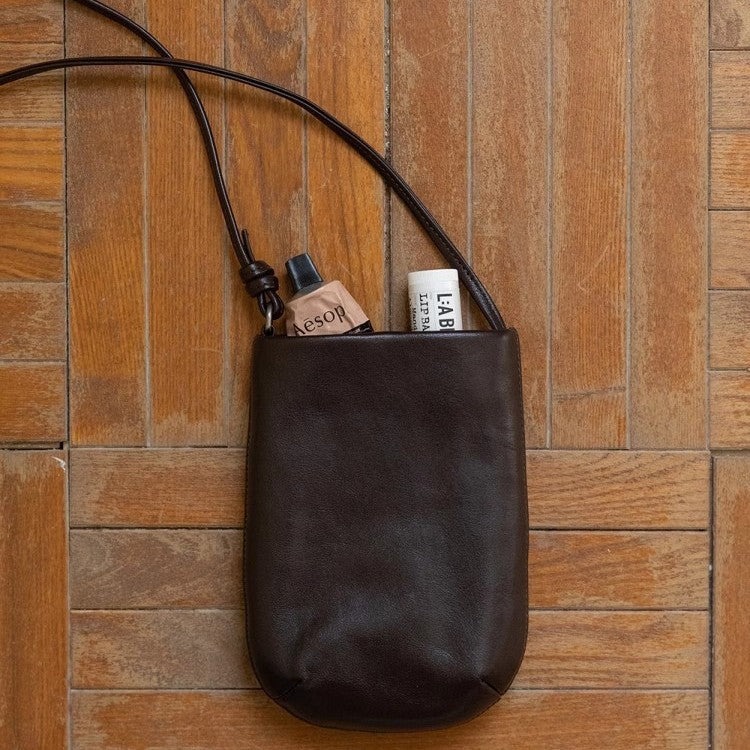 2025 Spring/Summer Retro Dopamine Soft Leather Crossbody Phone Bag for Women