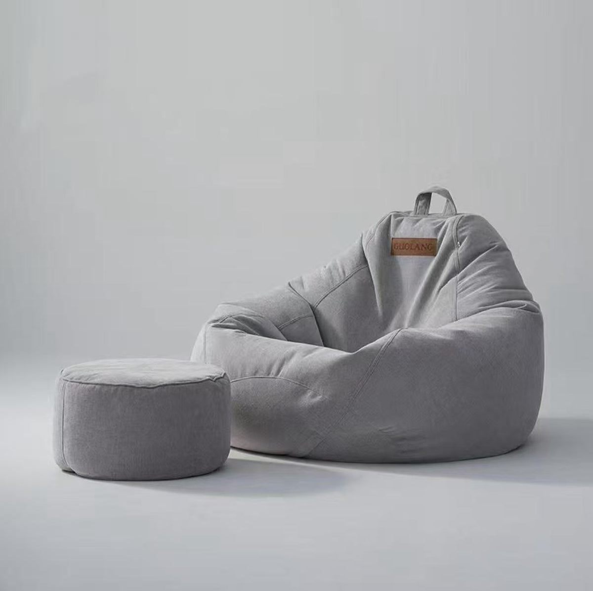 Oversized Bean Bag Chair with Footrest, Single Sofa for Living Room, Bedroom, and Small Spaces