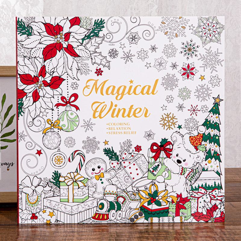 Magical Winter Christmas Coloring Book for Kids