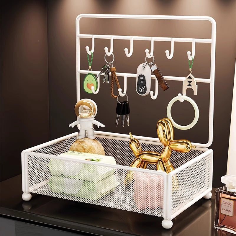Entryway Key Storage Box with Shelf and Wall Mount Option