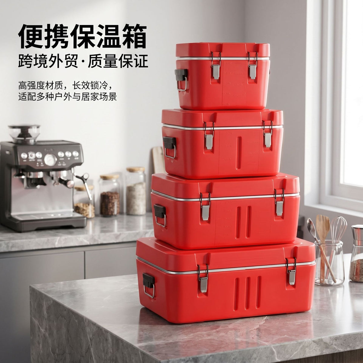 Stainless Steel Insulated Cooler Box for Outdoor Camping and Picnics