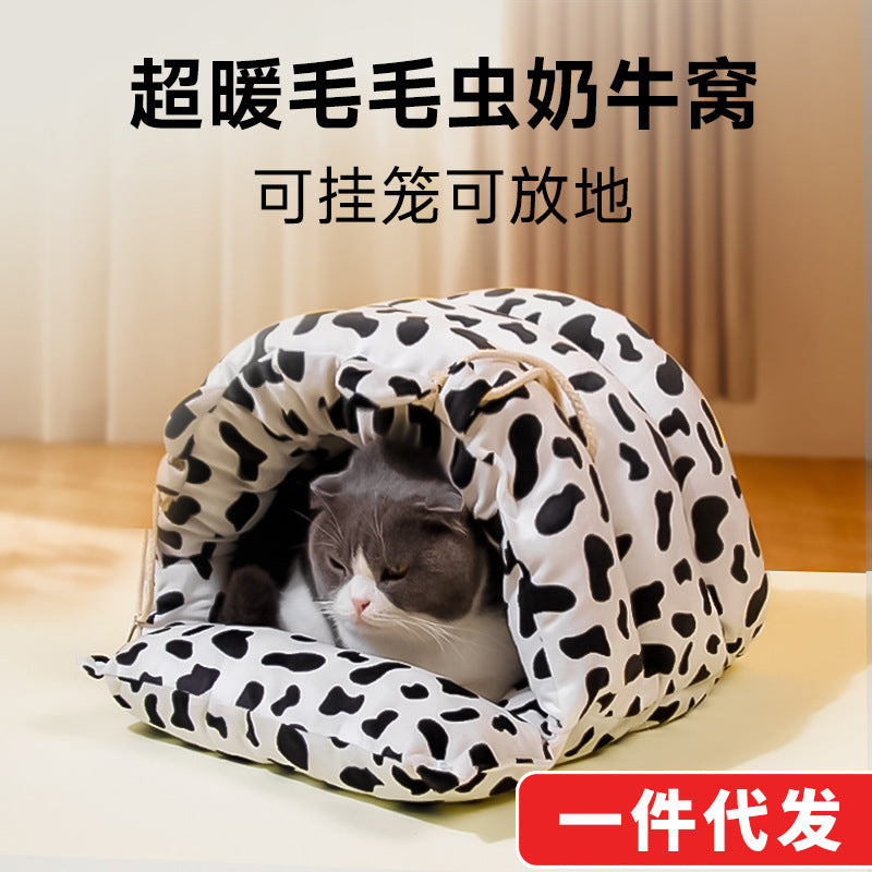 Cat Hammock Bed Enclosed Hanging Basket Warm Pet Nest for Cages