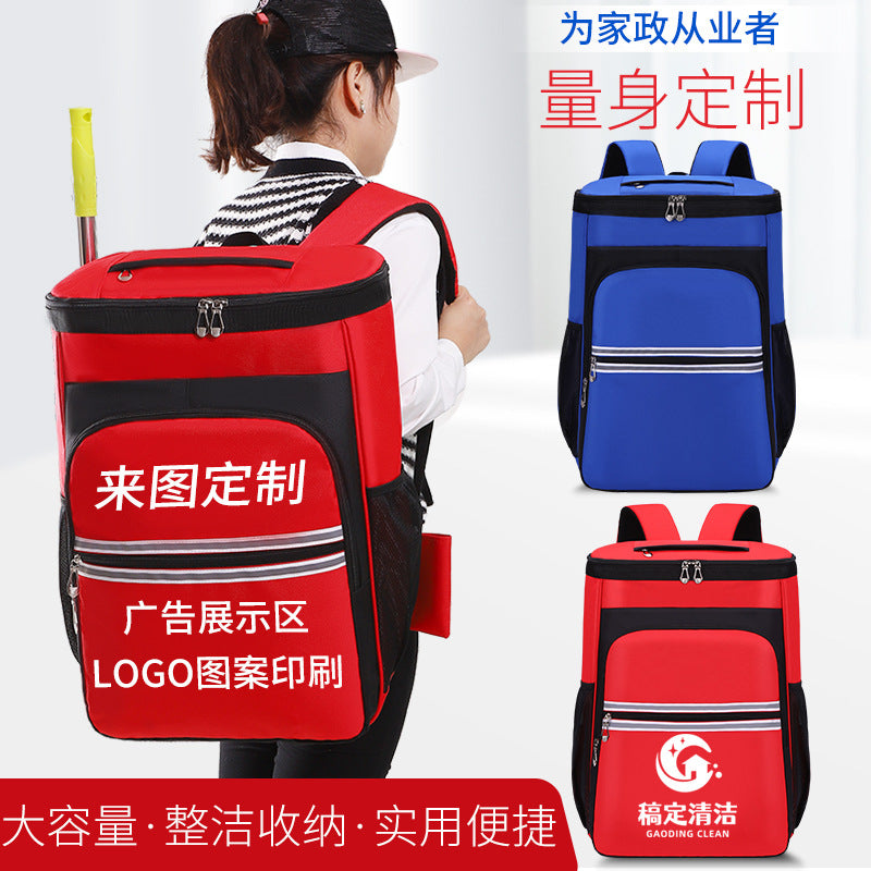 Housekeeping Tool Backpack with Large Capacity for Cleaning and Maintenance