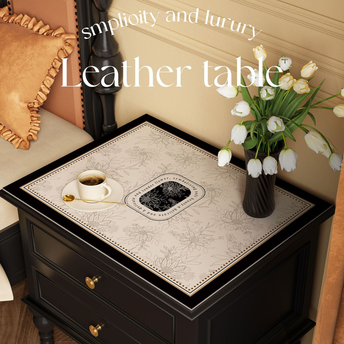 Luxury Waterproof Dustproof Bedside Table Cover Mat