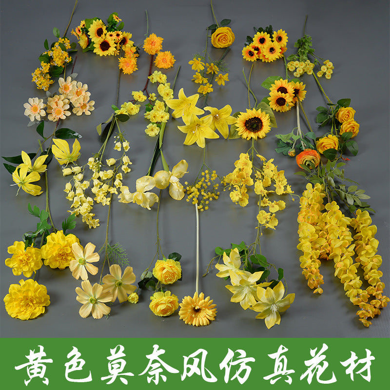 Artificial Yellow Poppy, Lily, Marigold, and Lily of the Valley Flowers for Home Decor and Weddings
