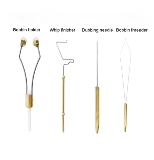 Stream Sense Fly Tying Tool Bobbin Holder Ceramic Threader Knotter for Fly Fishing Lures, Premium Brass