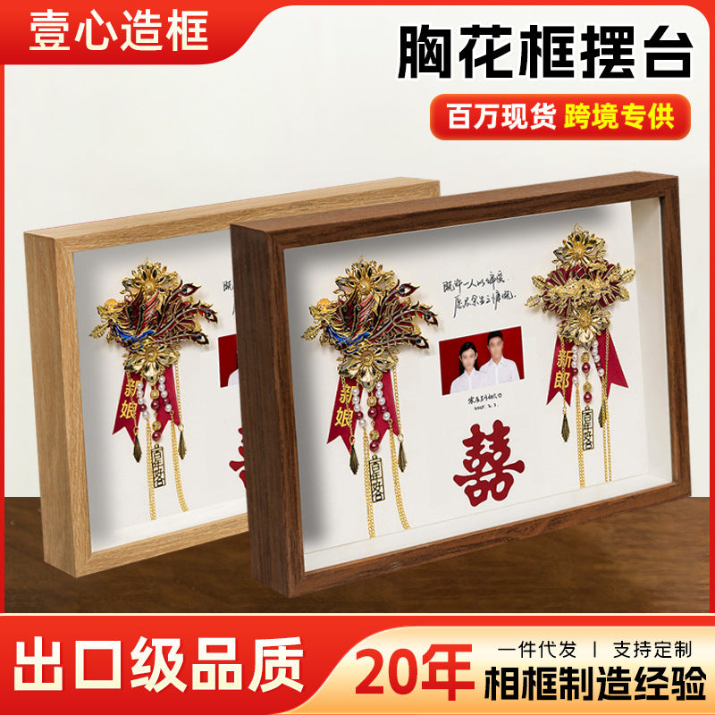 Wedding Brooch Boutonniere Display Frame Shadow Box for Keepsakes and Decor